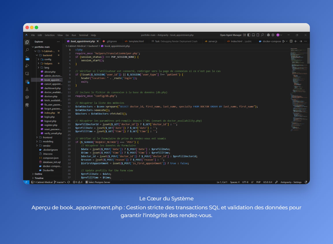 Aperçu du projet de cabinet médical