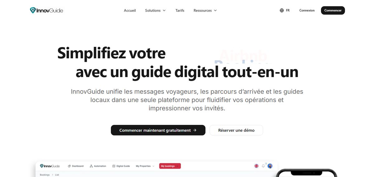 Page d'accueil du site InnovGuide