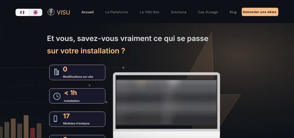 Page d'accueil du site VISU Energy